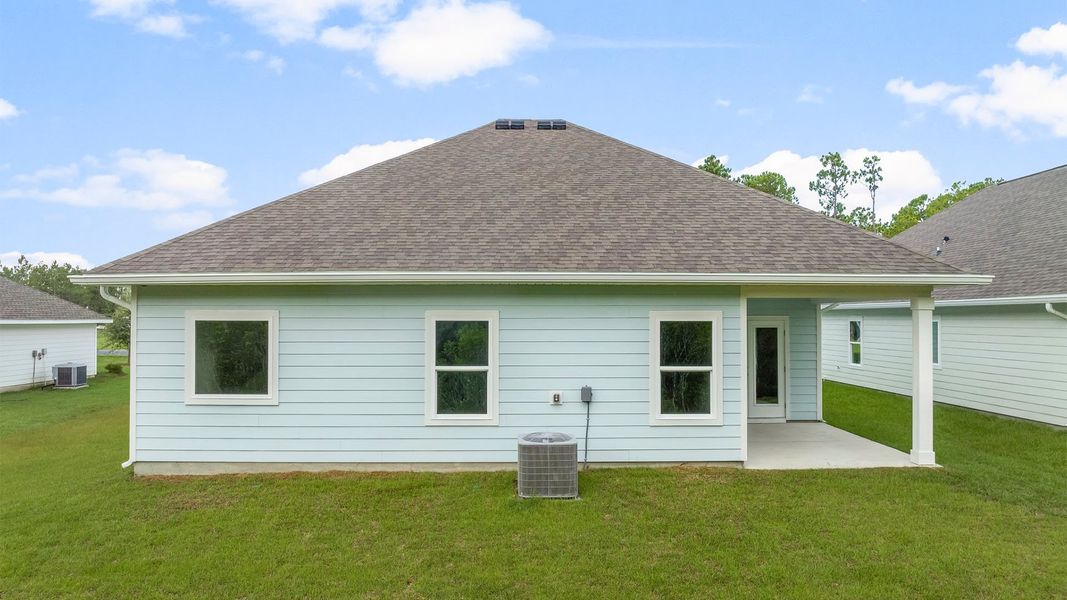 Exterior details and patio area of a home in Buffer Farms, Port Saint Joe (Image 4). Exterior details and patio area of a home in Buffer Farms, Port Saint Joe (Image 4).