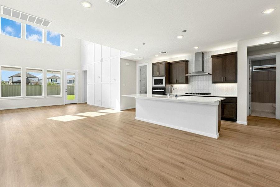 Furnished interior view inside a new home in Santa Rita Ranch, Liberty Hill (Image 9). Furnished interior view inside a new home in Santa Rita Ranch, Liberty Hill (Image 9).