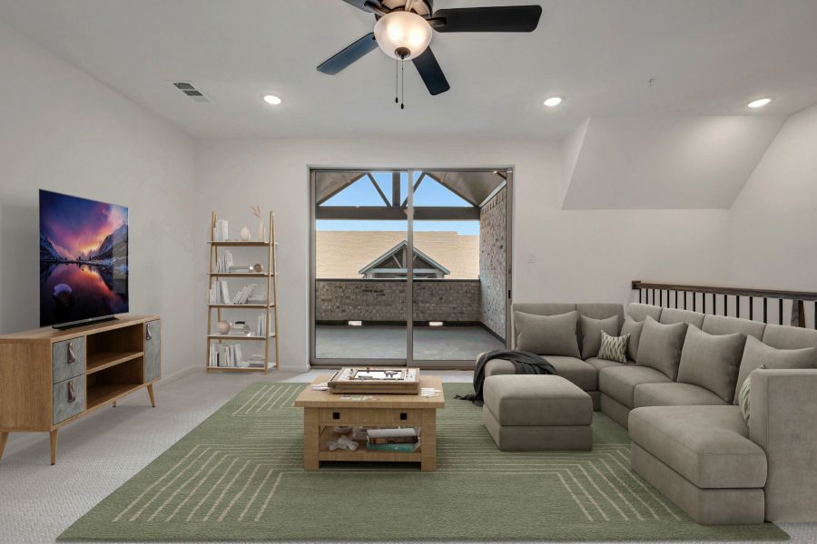 Furnished interior view inside a new home in Hillside at Las Colinas, Irving (Image 8). Furnished interior view inside a new home in Hillside at Las Colinas, Irving (Image 8).