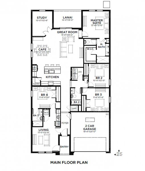 2D floor plan layout for the Esperanza by Casa Fresca Homes in Crosswinds, Haines City, FL (Image 3). 2D floor plan layout for the Esperanza by Casa Fresca Homes in Crosswinds, Haines City, FL (Image 3).