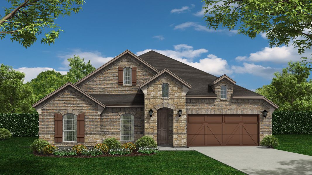 Plan 1683 Elevation C with Stone by American Legend Homes