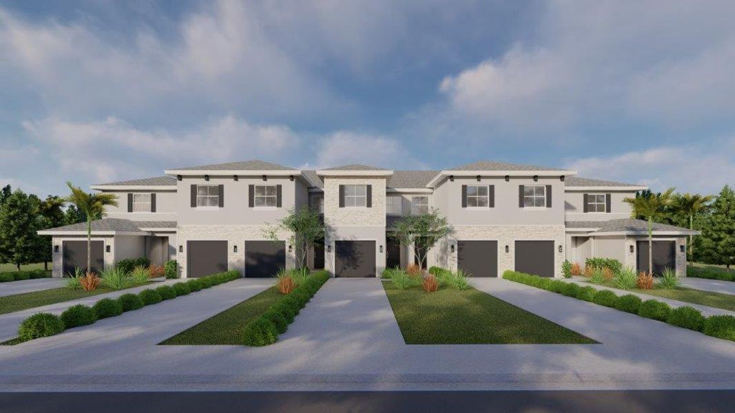 Representative exterior photo of a completed home built from the Waverly by D.R. Horton in Lakeside Landing, Royal Palm Beach, FL (Image 5).