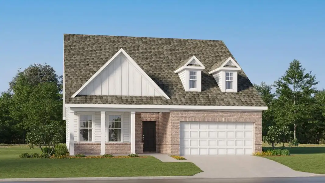 Front exterior of a new home in Bankstone Landing, Perry, GA, highlighting curb appeal (Image 1).