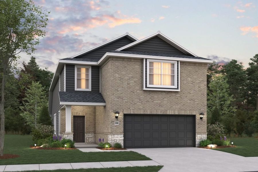 Representative exterior photo of a completed home built from the Rayburn III Sorella 40s by Brohn Homes in Sorella, Tomball, TX (Image 9). Representative exterior photo of a completed home built from the Rayburn III Sorella 40s by Brohn Homes in Sorella, Tomball, TX (Image 9).