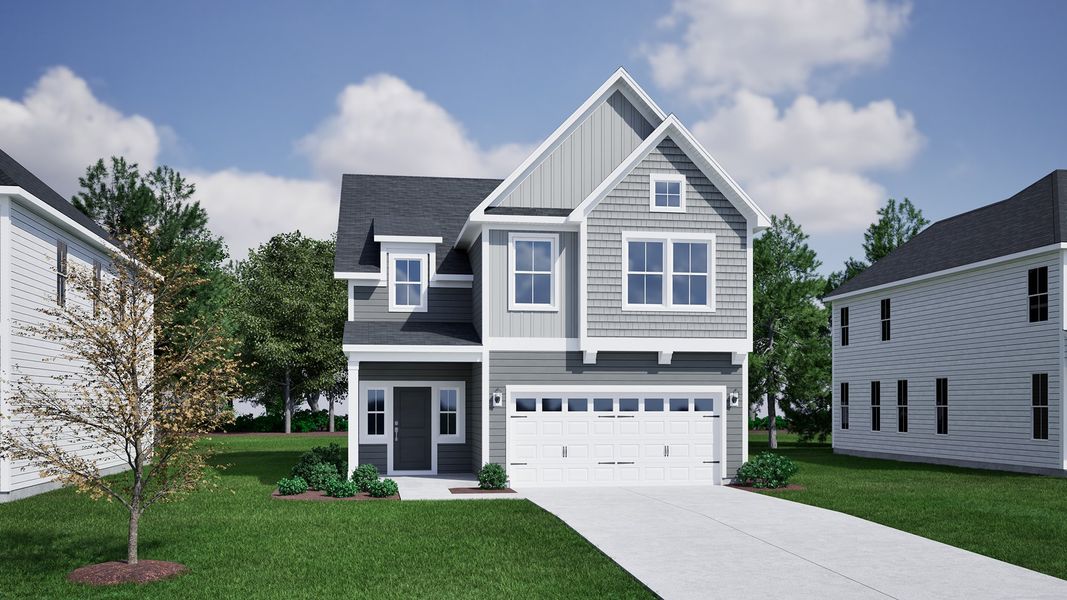 Front exterior of a new home in Landmark Commons, Boiling Springs, SC, highlighting curb appeal (Image 1). Front exterior of a new home in Landmark Commons, Boiling Springs, SC, highlighting curb appeal (Image 1).