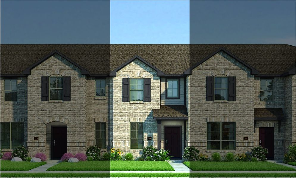 Crockett with Elevation 5A Brick Exterior 2023 Townhomes