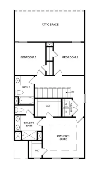 2D floor plan layout for the The Coventry by Direct Residential Communities in Fairview Lake Townhomes, Conyers, GA (Image 4).