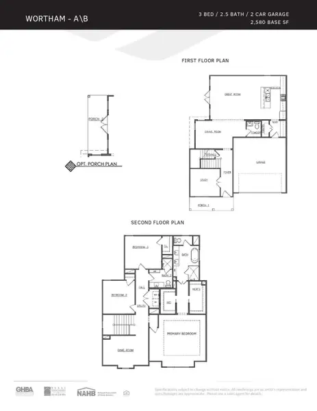 2D floor plan layout of this home in Timbergrove Trails, Houston, TX (Image 3).