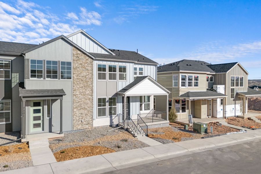 Front exterior of a new home in Trumark Homes at Sterling Ranch, Littleton, CO, highlighting curb appeal (Image 2).
