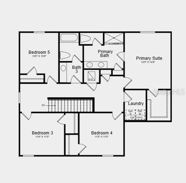 2D floor plan layout of this home in Westview, Kissimmee, FL (Image 3).