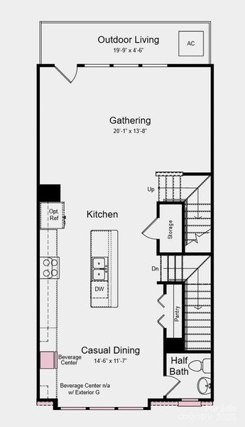 Main Level Floor Plan - Additional Highlights include: gourmet kitchen, beverage center, drop zone Main Level Floor Plan - Additional Highlights include: gourmet kitchen, beverage center, drop zone