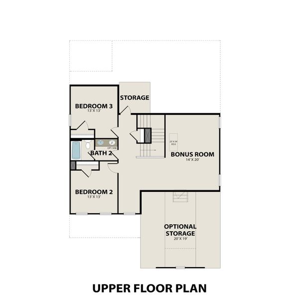 2D floor plan layout for the The Ash A-BC by Davidson Homes LLC in Benders Cove, Mount Juliet, TN (Image 3).