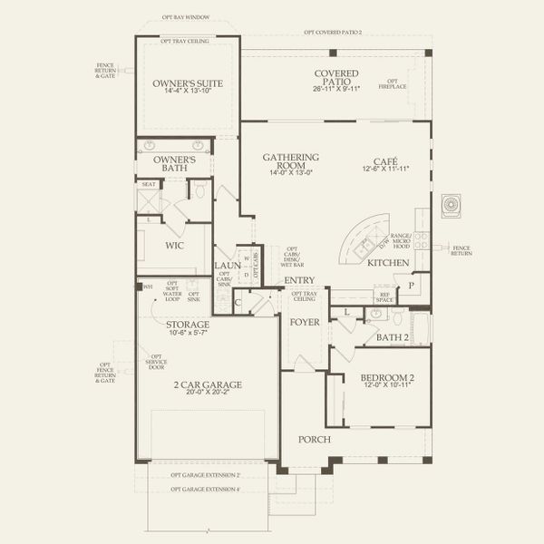 2D floor plan layout for the Hideaway Final Opportunity by Del Webb in Sun City Anthem at Merrill Ranch, Florence, AZ (Image 3). 2D floor plan layout for the Hideaway Final Opportunity by Del Webb in Sun City Anthem at Merrill Ranch, Florence, AZ (Image 3).