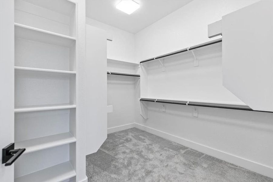 Master bedroom closet.  Motion sensor lighting