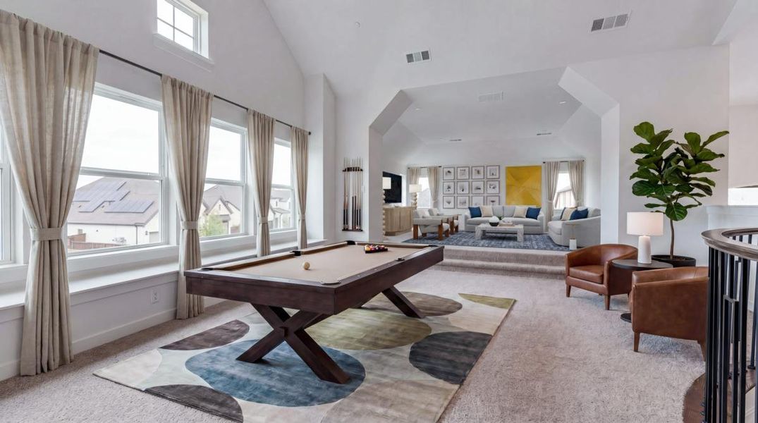 Furnished interior view inside a new home in Monterra, Fate (Image 20). Furnished interior view inside a new home in Monterra, Fate (Image 20).