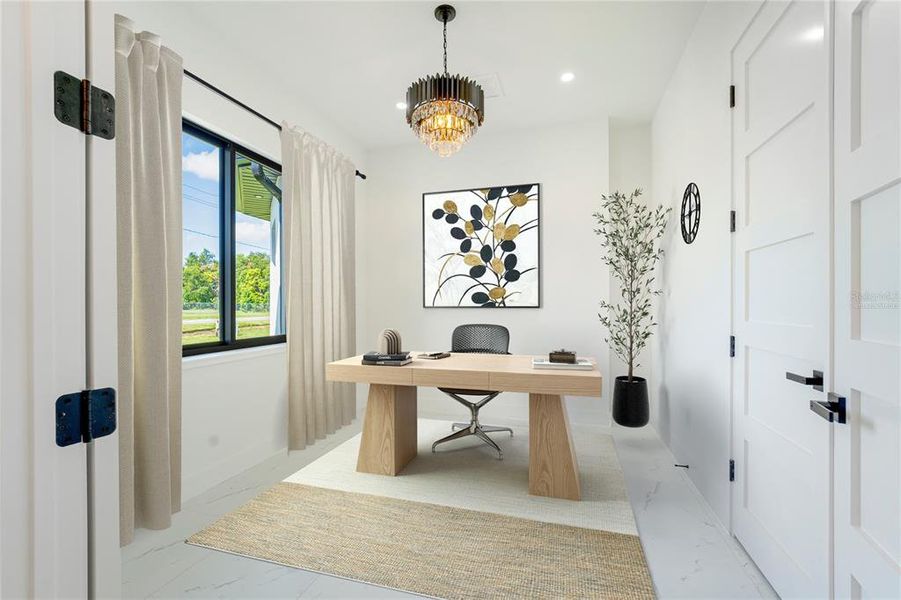 Den/Office Virtually Staged