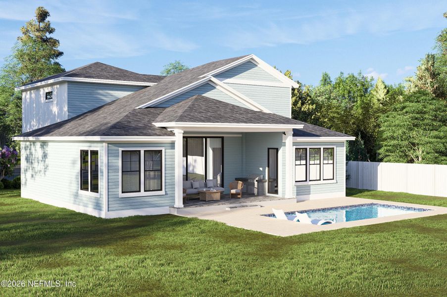 Exterior details and patio area of a home in , Neptune Beach (Image 3). Exterior details and patio area of a home in , Neptune Beach (Image 3).