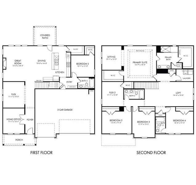 2D floor plan layout of this home in Vines at Mill Creek - Legacy Series, Braselton, GA (Image 2). 2D floor plan layout of this home in Vines at Mill Creek - Legacy Series, Braselton, GA (Image 2).