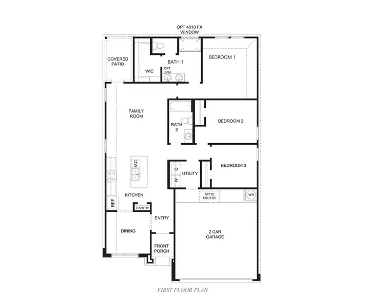 2D floor plan layout of this home in Turnbo Ranch, Killeen, TX (Image 2).