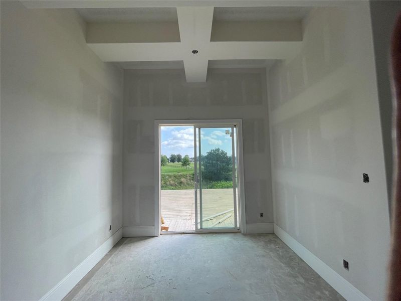 Primary bvedroom sitting area with sliding door to back deck. Primary bvedroom sitting area with sliding door to back deck.