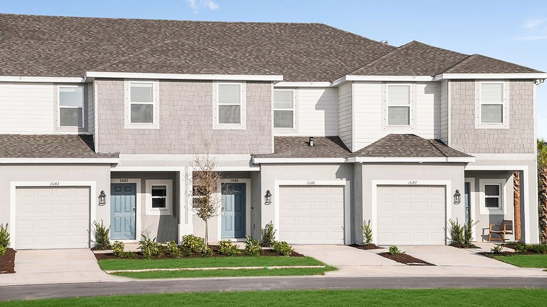 Representative exterior photo of a completed home built from the Jasmine by Taylor Morrison in Vinterra Townhomes, Nokomis, FL (Image 18).