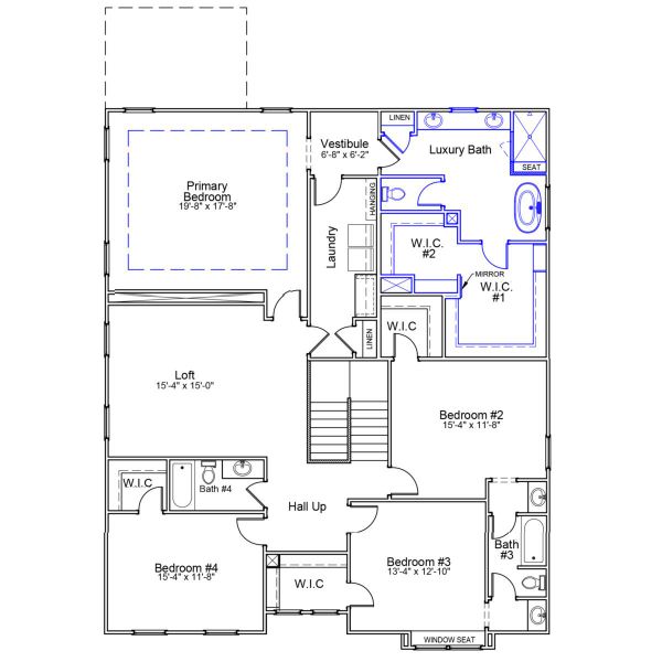 2D floor plan layout of this home in Hawthorn Ridge, Inman, SC (Image 5).