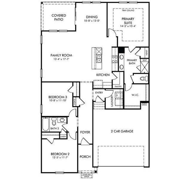 2D floor plan layout of this home in Oxford Station, Salisbury, NC (Image 3).