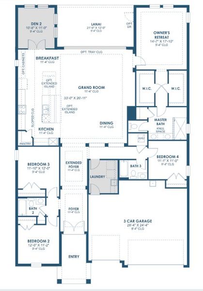 2D floor plan layout of this home in Waterset, Ruskin, FL (Image 2).