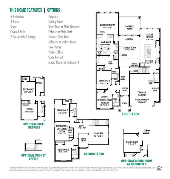 2D floor plan layout for the Rivercrest – 60′ Lot by Chesmar Homes in Wildrye, Waller, TX (Image 5).