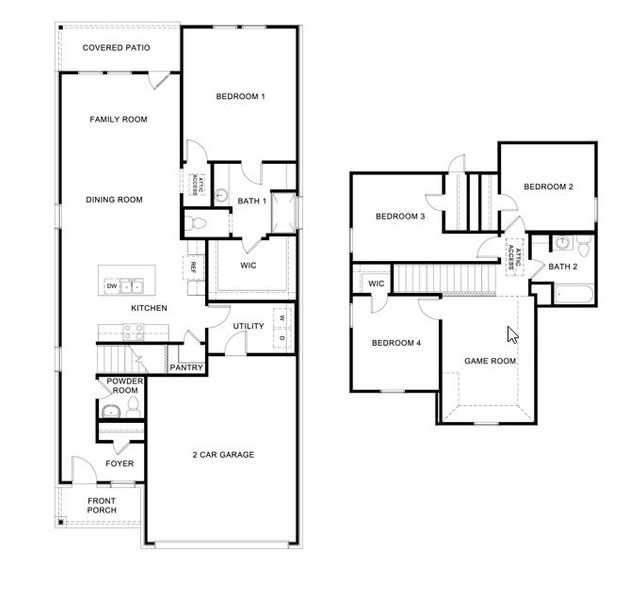 2D floor plan layout for the HANNA by D.R. Horton in Rock Creek Ranch, Fort Worth, TX (Image 3). 2D floor plan layout for the HANNA by D.R. Horton in Rock Creek Ranch, Fort Worth, TX (Image 3).