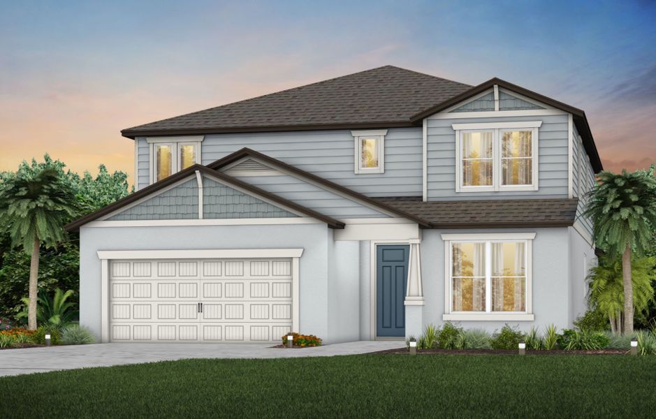 Representative exterior photo of a completed home built from the Yellowstone by Pulte Homes in Riverwood, Zephyrhills, FL (Image 22).