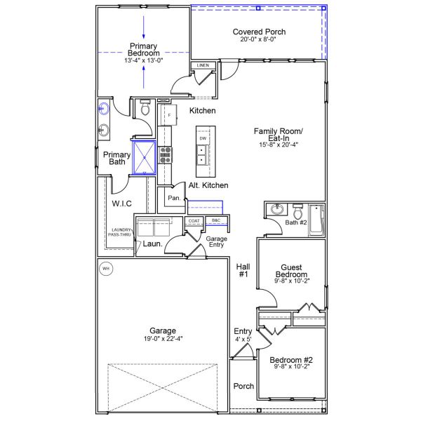 2D floor plan layout of this home in Landmark Commons, Boiling Springs, SC (Image 2).