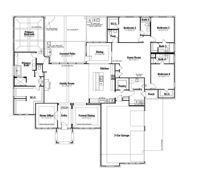2D floor plan layout for the Austin by Scott Felder Homes in Caliterra, Dripping Springs, TX (Image 3). 2D floor plan layout for the Austin by Scott Felder Homes in Caliterra, Dripping Springs, TX (Image 3).