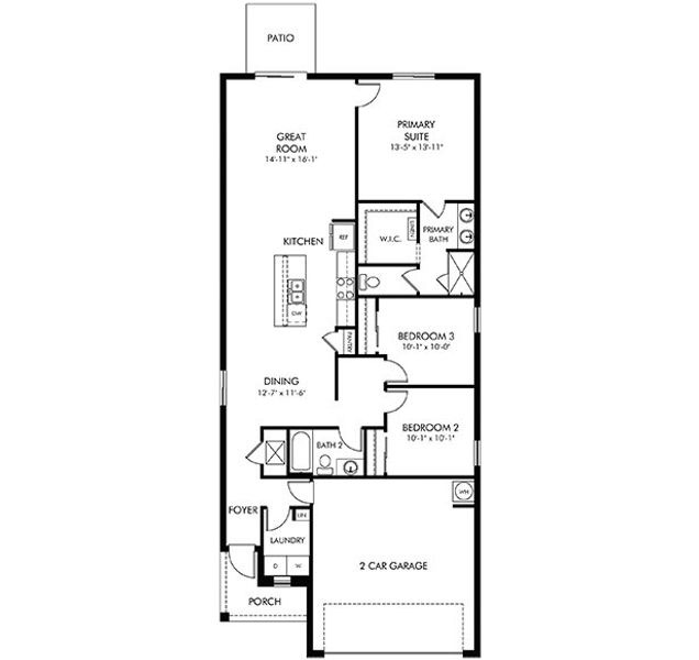 2D floor plan layout for the Canyon by Meritage Homes in Meritage Homes at Terra Lago - Premier Series, Indiantown, FL (Image 3). 2D floor plan layout for the Canyon by Meritage Homes in Meritage Homes at Terra Lago - Premier Series, Indiantown, FL (Image 3).