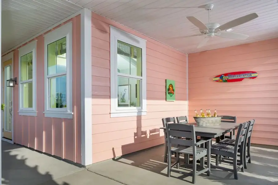 Representative exterior details of a home built from the Dreamsicle by Minto Communities in Latitude Margaritaville Watersound, Panama City Beach (Image 2).