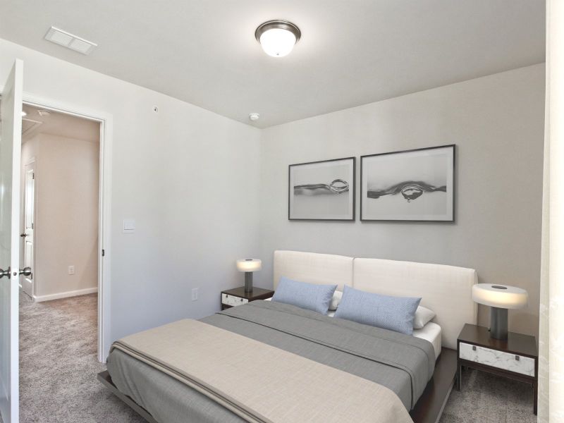 Secondary bedroom in the Carmine floorplan at a Meritage Homes community in Atlanta, GA.