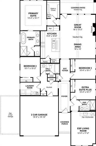 2D floor plan layout of this home in Gateway Parks, Forney, TX (Image 2). 2D floor plan layout of this home in Gateway Parks, Forney, TX (Image 2).