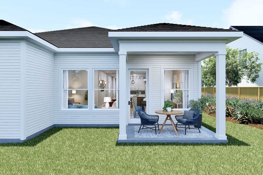 Representative exterior details of a home built from the The Cassie by David Weekley Homes in Lanier Landing - Retreat Collection, Gainesville (Image 3).