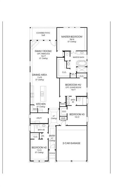2D floor plan layout of this home in Devonshire - Reserve 45', Forney, TX (Image 2). 2D floor plan layout of this home in Devonshire - Reserve 45', Forney, TX (Image 2).