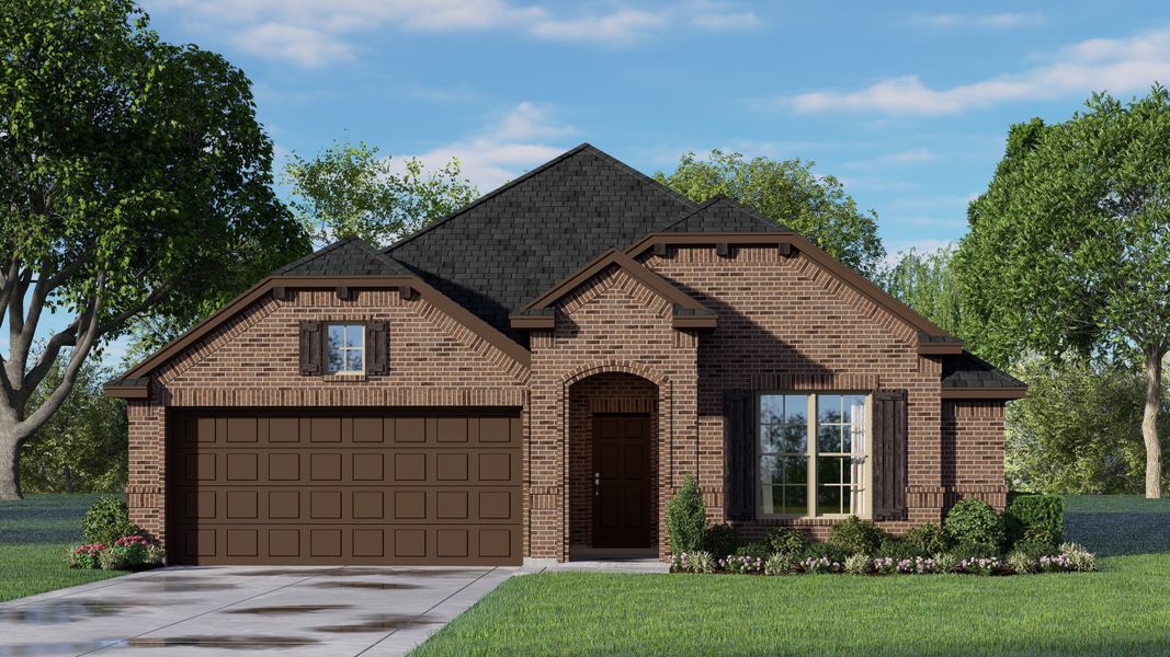 Representative exterior photo of a completed home built from the Concept 1660 by Risewell Homes in Silo Mills, Joshua, TX (Image 6). Representative exterior photo of a completed home built from the Concept 1660 by Risewell Homes in Silo Mills, Joshua, TX (Image 6).