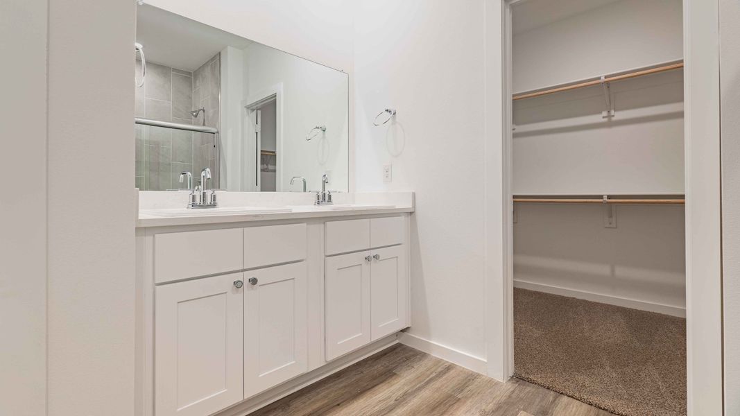 Representative furnished interior of a home built from the The Kendall by D.R. Horton in Overlook West, Wolfforth (Image 5).