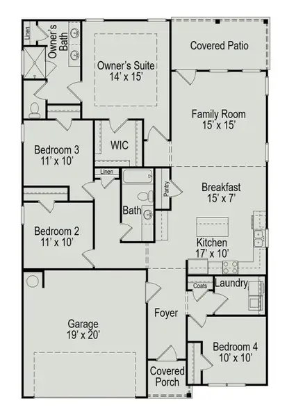 2D floor plan layout of this home in Enclave at Willis, Willis, TX (Image 2). 2D floor plan layout of this home in Enclave at Willis, Willis, TX (Image 2).
