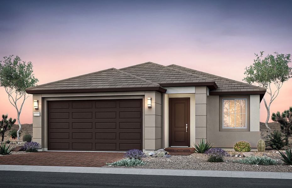 Representative exterior photo of a completed home built from the Hewitt II by Pulte Homes in Upper Canyon, Phoenix, AZ (Image 1). Representative exterior photo of a completed home built from the Hewitt II by Pulte Homes in Upper Canyon, Phoenix, AZ (Image 1).