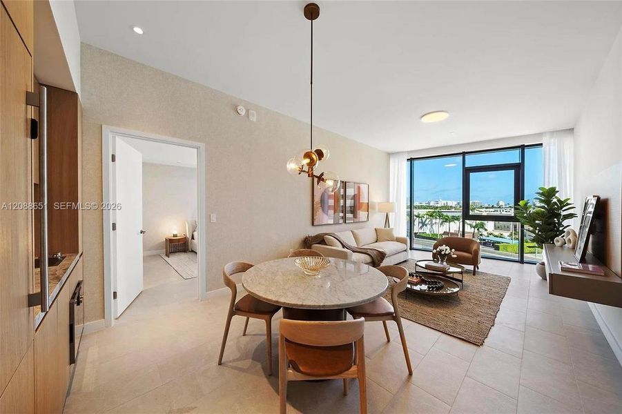 Furnished interior view inside a new home in , Miami Beach (Image 6). Furnished interior view inside a new home in , Miami Beach (Image 6).