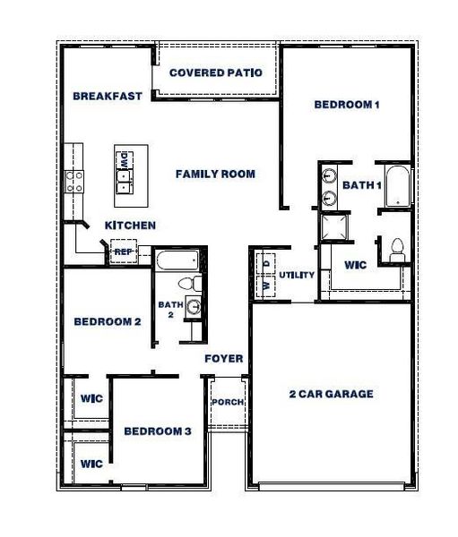 2D floor plan layout of this home in Medina, Dayton, TX (Image 2).