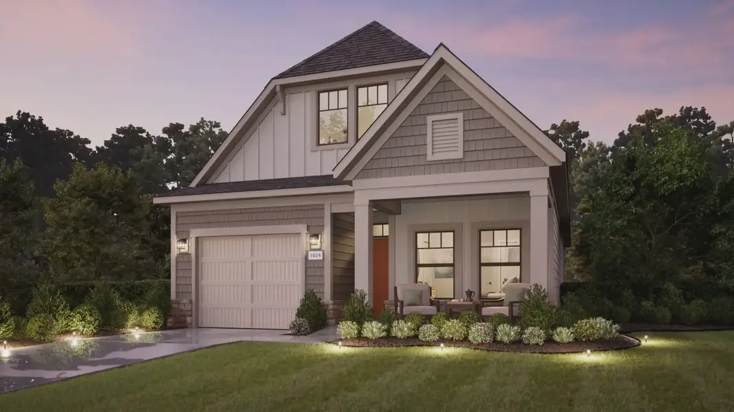 Representative exterior photo of a completed home built from the Gladstone by Epcon Communities in The Courtyards at Oak Grove, Durham, NC (Image 6).