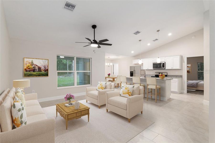 Furnished interior view inside a new home in , Citrus Springs (Image 9).