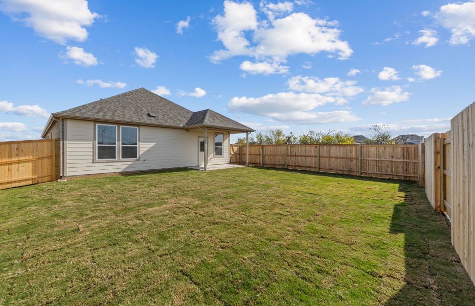 Exterior details and patio area of a home in Patterson Ranch, Georgetown (Image 23). Exterior details and patio area of a home in Patterson Ranch, Georgetown (Image 23).