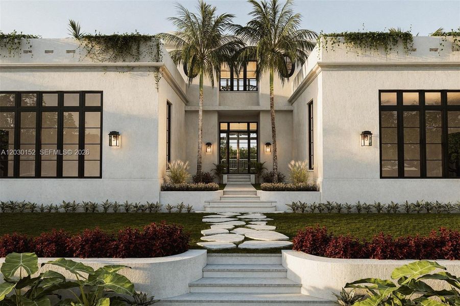 Exterior details and patio area of a home in , Miami Shores (Image 2). Exterior details and patio area of a home in , Miami Shores (Image 2).