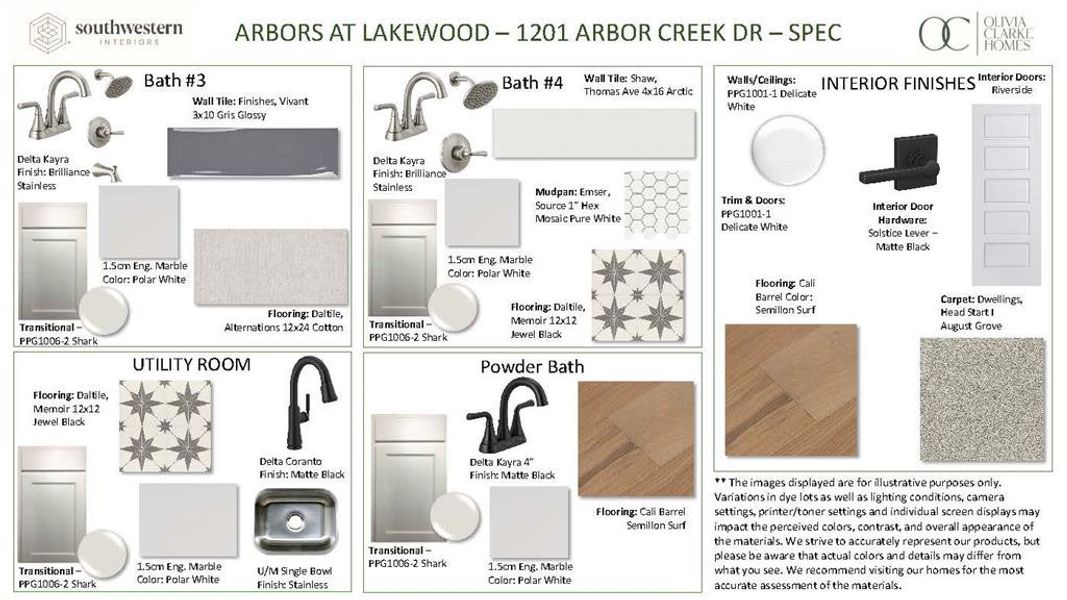 interior Finishes curated for 1201 Arbor Creek Dr